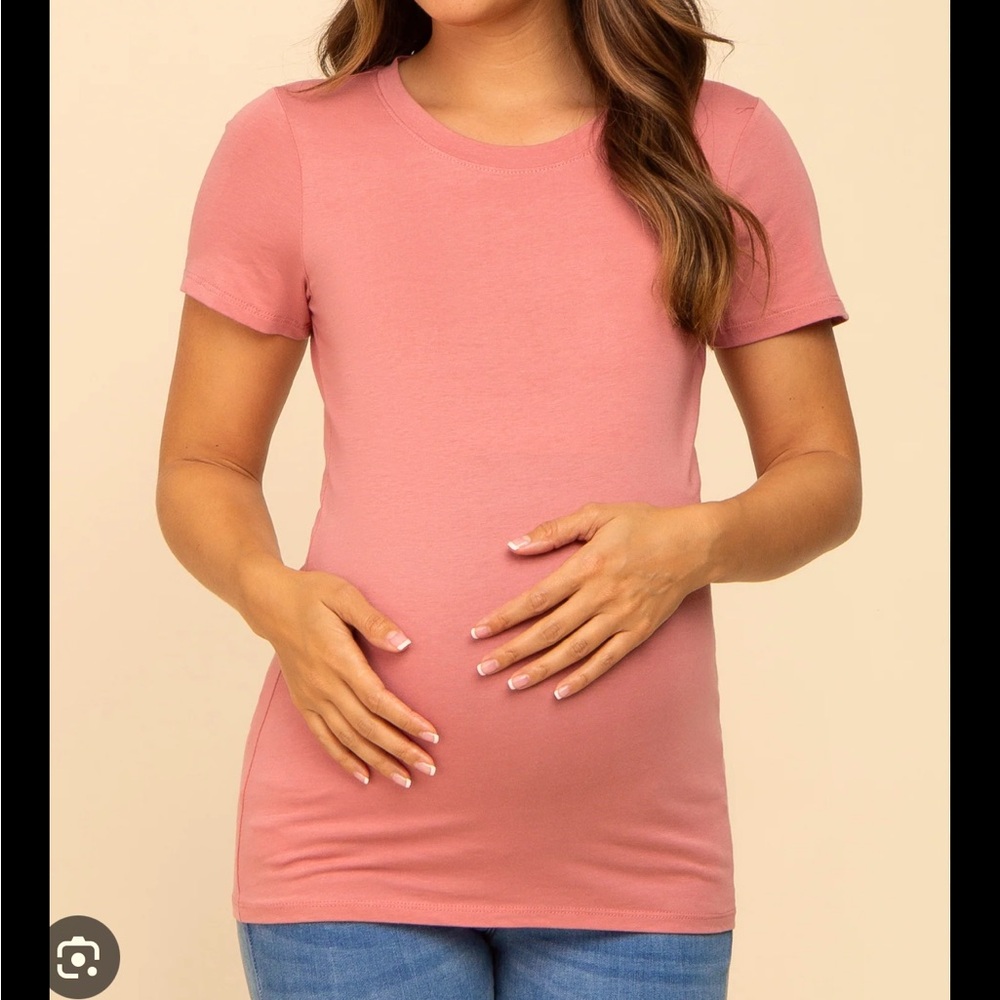 HATCH Maternity Mauve Pink Fitted T-Shirt Size S